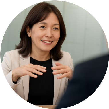 女性が会話している